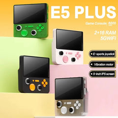 E5 PLUS Handheld Game Console Portable Players Android Dual System 2+16gb 5 inch HD IPS Screen Wifi Retro Video Game Machine